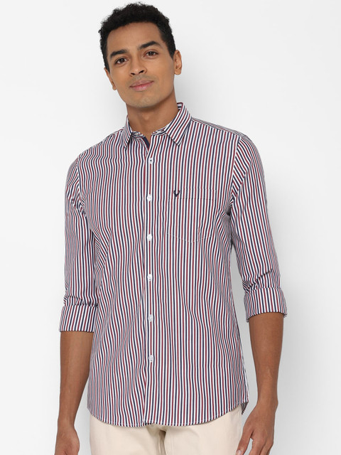

Allen Solly Men Multicoloured Slim Fit Opaque Striped Casual Shirt, Multi