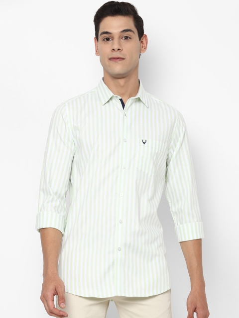 

Allen Solly Men Green Slim Fit Opaque Striped Casual Shirt