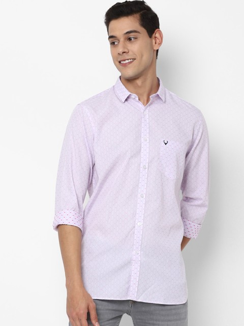 

Allen Solly Men Purple Slim Fit Opaque Printed Casual Shirt
