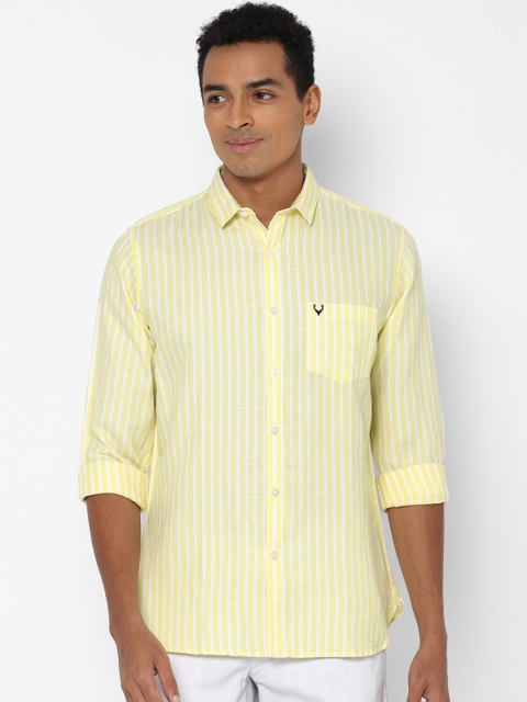 

Allen Solly Men Yellow Striped Slim Fit Opaque Striped Casual Shirt