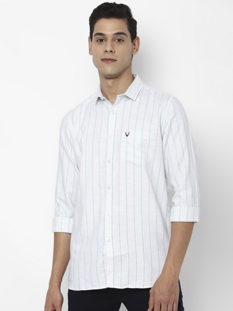 

Allen Solly Men White & Blue Striped Shirt