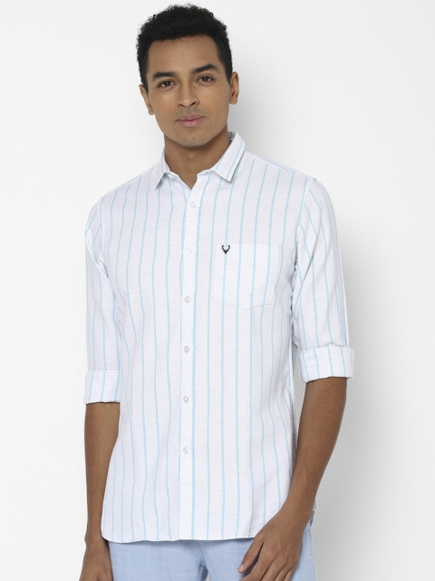 

Allen Solly Men White Slim Fit Opaque Striped Casual Shirt