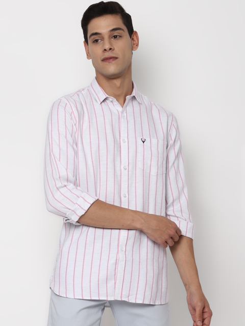 

Allen Solly Men White & Pink Striped Slim Fit Striped Casual Shirt