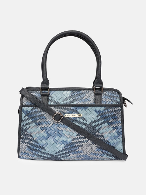 

Bagsy Malone Blue Textured Stylish Bag with Detachable Sling Strap