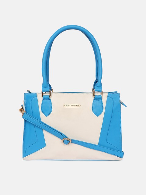 

Bagsy Malone Light Blue & White Stylish Shoulder Bag with Detachable Sling Strap