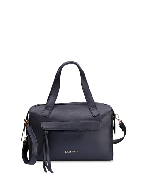Fastrack Navy Blue PU Shopper Shoulder Bag with Tasselled