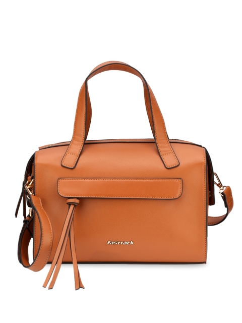 

Fastrack Tan PU Structured Satchel Bag with Tasselled