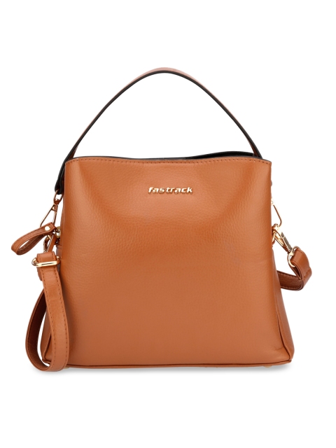 

Fastrack Women Tan PU Structured Satchel With Detachable Sling Strap