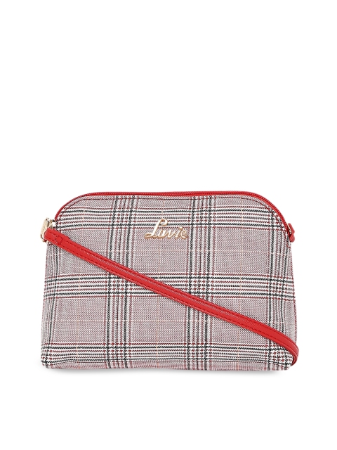 

Lavie Red Checked Structured Sling Bag