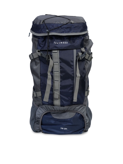 

Teakwood Leathers Blue & Grey Colourblocked Rucksack