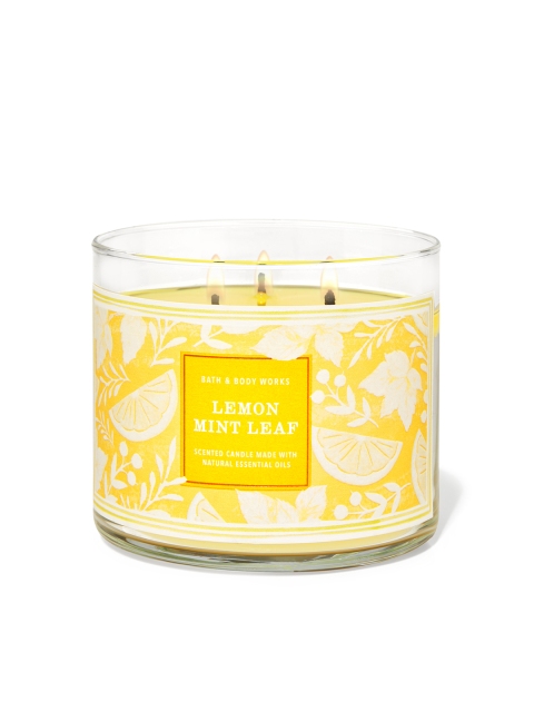 

Bath & Body Works Lemon Mint Leaf 3-Wick Candle 411 g, Yellow