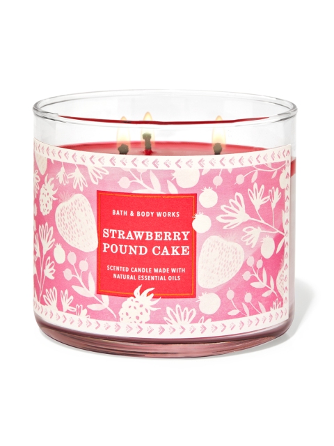 

Bath & Body Works Strawberry Pound Cake 3-Wick Candle 411 g, Red