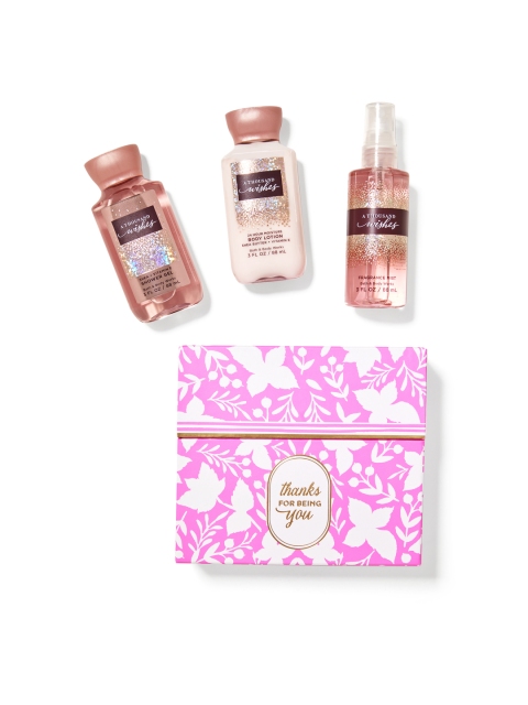 

Bath & Body Works Thanks For Being You A Thousand Wishes Mini Gift Box Set, Pink