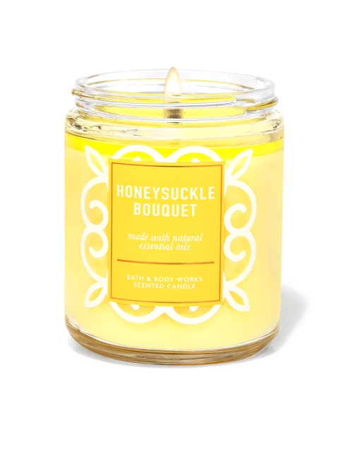 

Bath & Body Works Honeysuckle Bouquet Single Wick Candle 198 g, Yellow