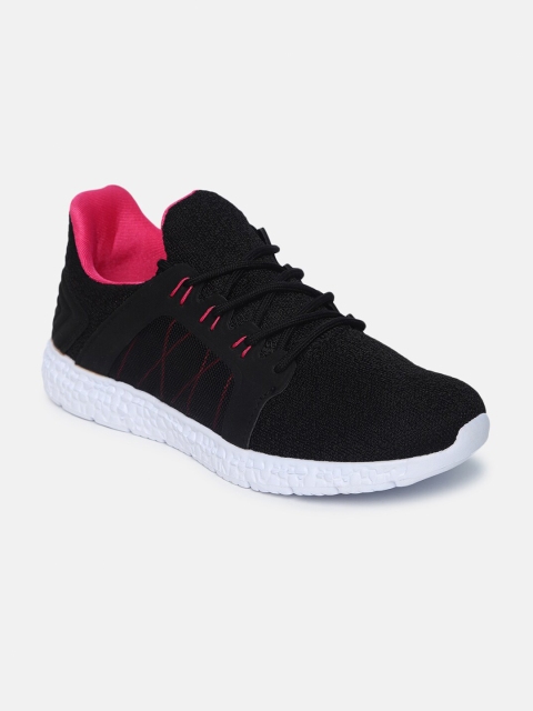 

shoexpress Women Black Textile Running Non-Marking Shoes
