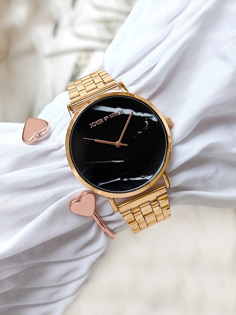 

JOKER & WITCH Women Black & Gold-Toned Watch Gift Set JWBS552