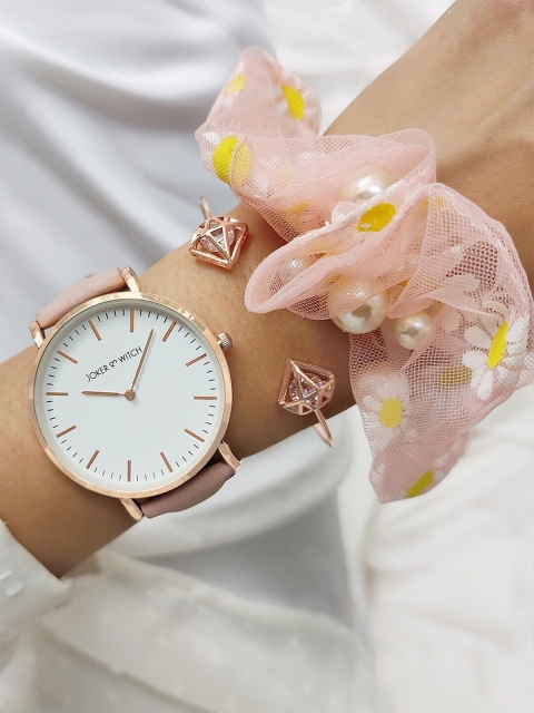 

JOKER & WITCH Women Pink & White Penelope Watch Bracelet Stack Gift Set JWBS403