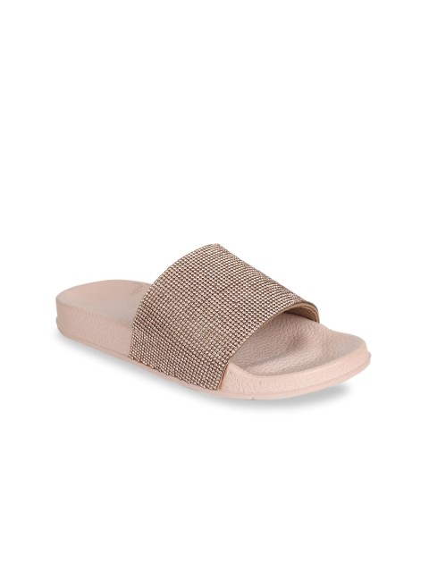 

SCENTRA Women Brown Embellished Sliders