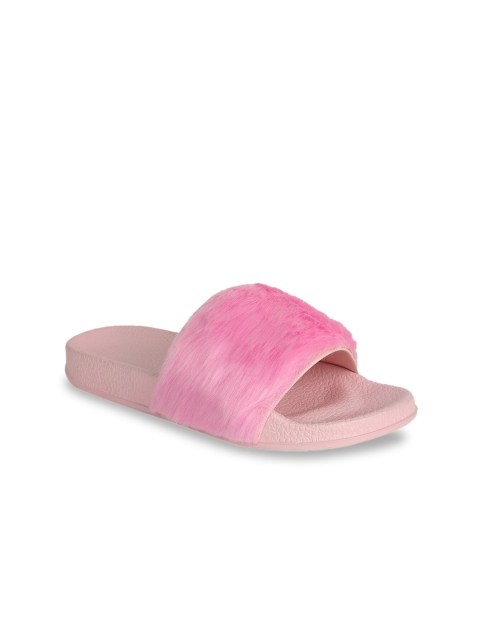 

SCENTRA Women Pink Solid Sliders