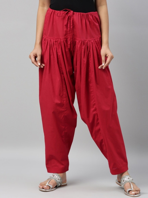 

Go Colors Women Red Solid Cotton Salwar