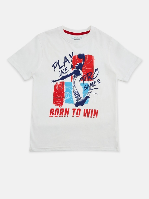 

Pantaloons Junior Boys White & Red Printed T-shirt