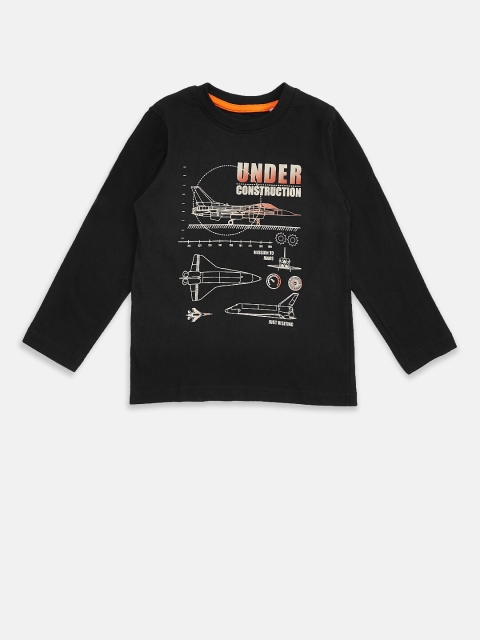 

Pantaloons Junior Boys Black Printed T-shirt