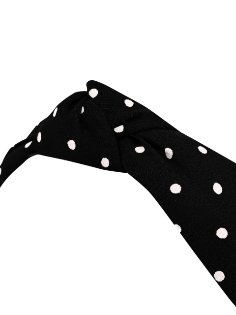 

MARC LOUIS Women Black & White Polka Dots Printed Headband