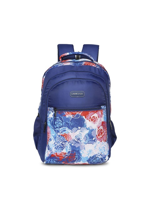 

LAVIE SPORT Unisex Navy Blue & Red Floral Printed Backpack