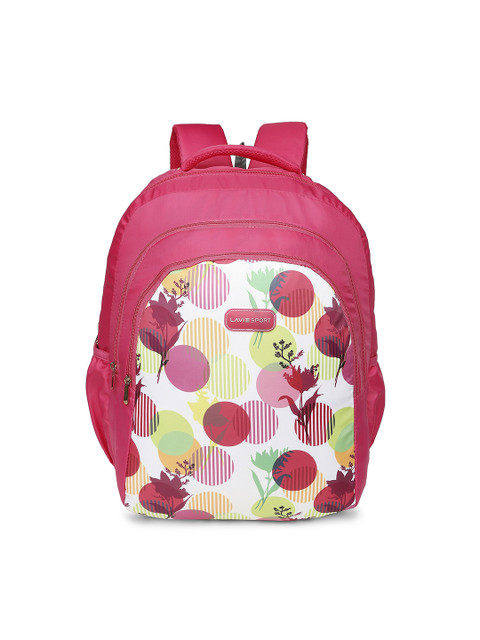

LAVIE SPORT Unisex Magenta & White Geometric Backpack
