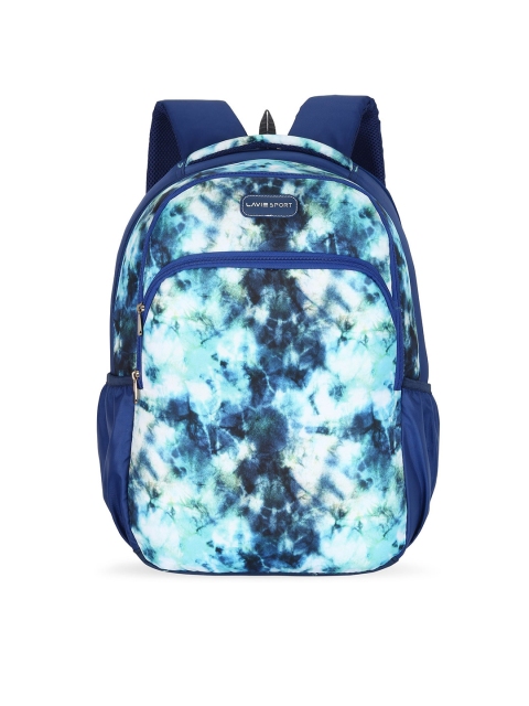 

LAVIE SPORT Unisex Navy Blue & Off White Graphic Backpack