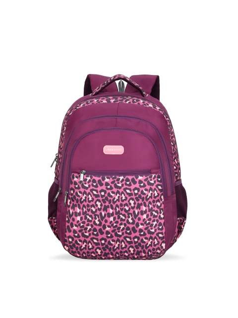 

LAVIE SPORT Unisex Purple & Cream-Coloured Graphic Backpack