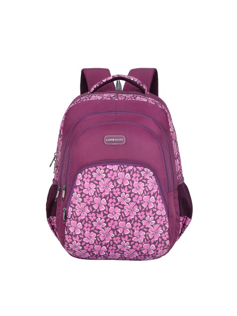 

LAVIE SPORT Unisex Purple & White Floral Printed Backpack