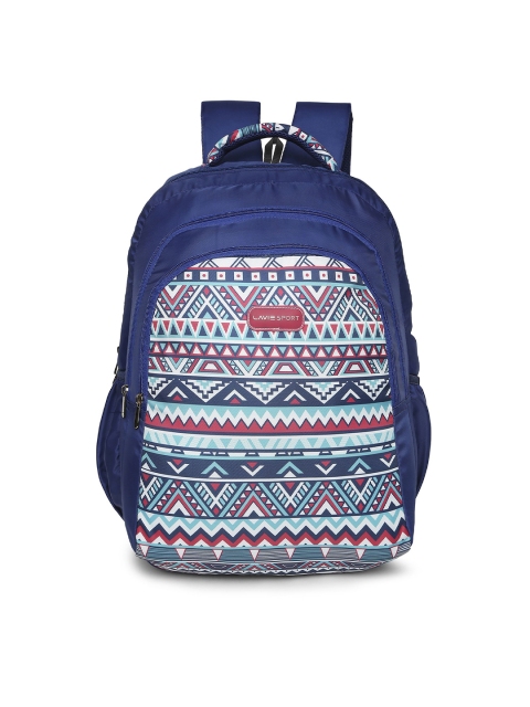 

LAVIE SPORT Unisex Navy Blue & White Geometric Printed Backpack
