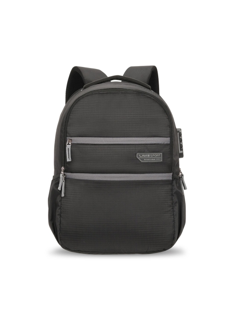 

LAVIE SPORT Unisex Black & Grey Solid Backpack