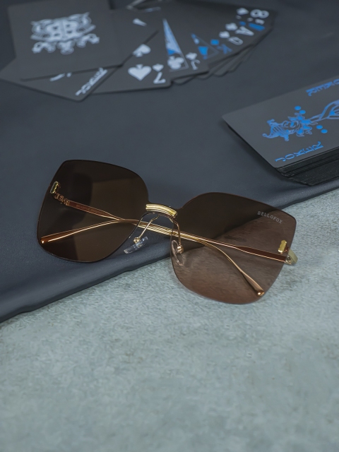 

Bellofox Women Pink Lens & Gold-Toned Square Sunglasses BS1792, Brown