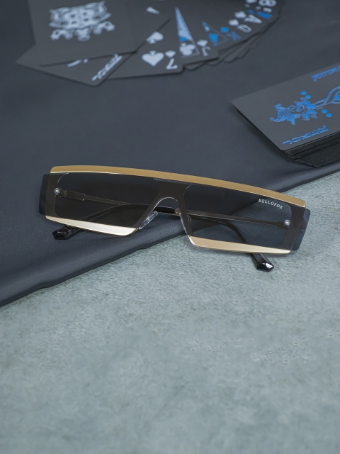 

Bellofox Unisex Grey Lens & Gold-Toned Full Rim Other Sunglasses BS1717-Black
