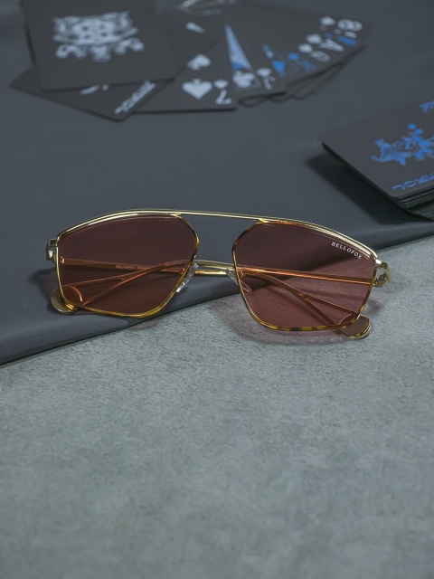 

Bellofox Unisex Pink Lens & Gold-Toned Other Sunglasses BS1735