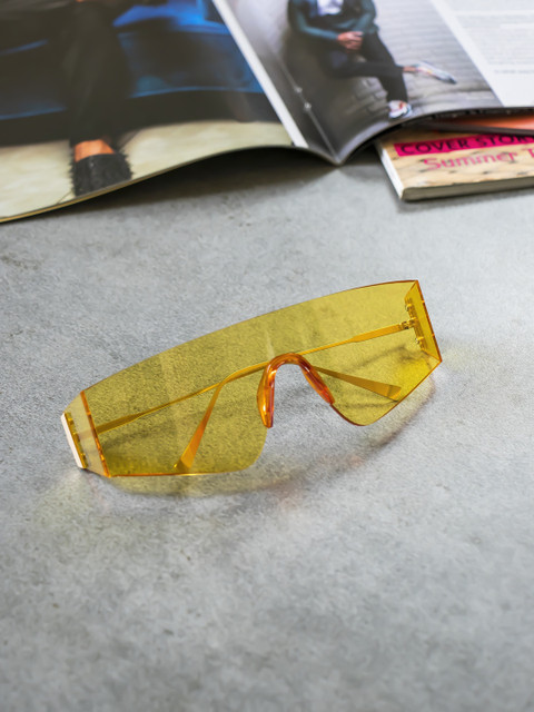 

Bellofox Unisex Yellow Lens & Gold-Toned Oversized Sunglasses BS1740