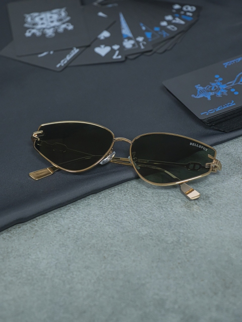 

Bellofox Women Green & Golden Cat Eye Sunglasses