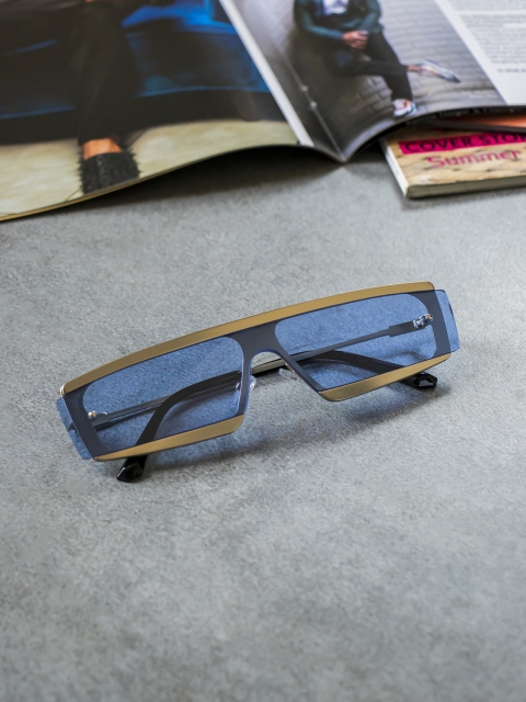 

Bellofox Unisex Blue Lens & Silver-Toned Full Rim Rectangle Sunglasses BS1726-Blue
