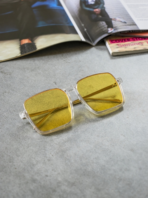 

Bellofox Unisex Yellow Lens & Gold-Toned Square Sunglasses-BS1729