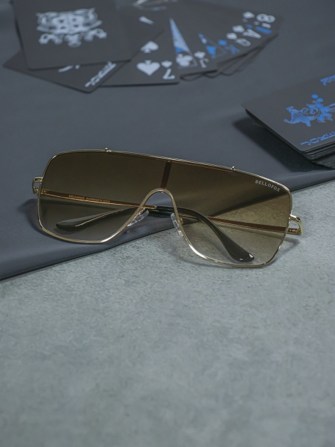 

Bellofox Unisex Brown Lens & Gold-Toned Browline Sunglasses