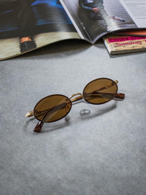 

Bellofox Unisex Brown Lens & Brown Oval Sunglasses BS1764