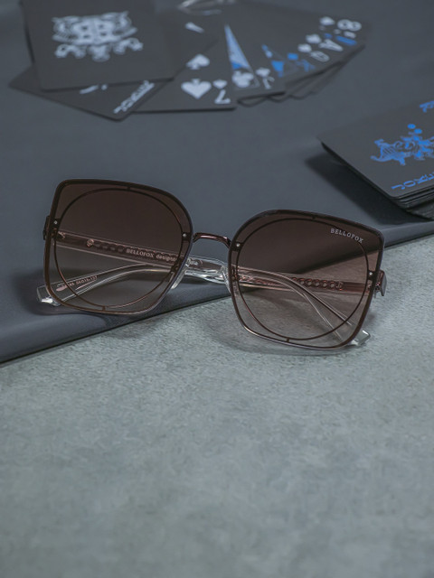 

Bellofox Women Peach & Grey Square Sunglasses