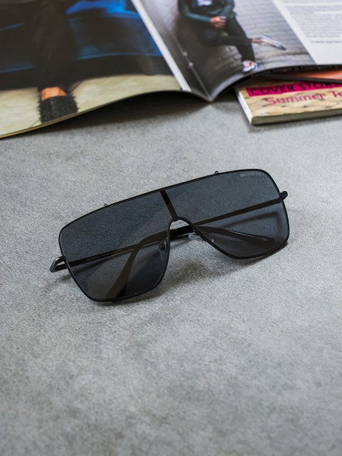 

Bellofox Unisex Black Lens & Black Full Rim Shield Sunglasses BS1815-Black