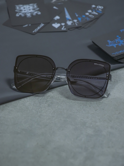 

Bellofox Women Black Lens & Steel-Toned Square Sunglasses-BS1805