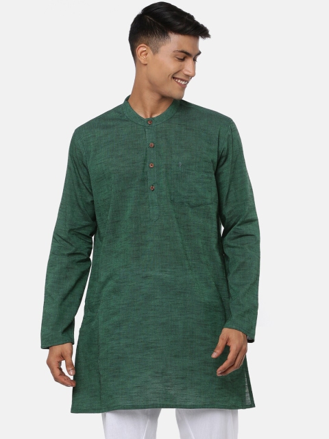 

RAMRAJ COTTON Men Green Kurta