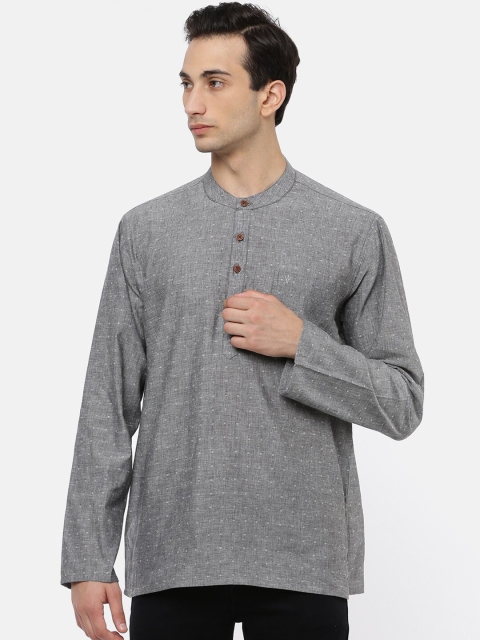 

RAMRAJ COTTON Men Grey Patchwork Kurta