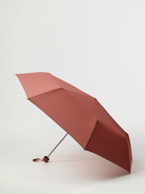 

MANGO Women Dusty Rose Pink Solid Basic Manual Umbrella