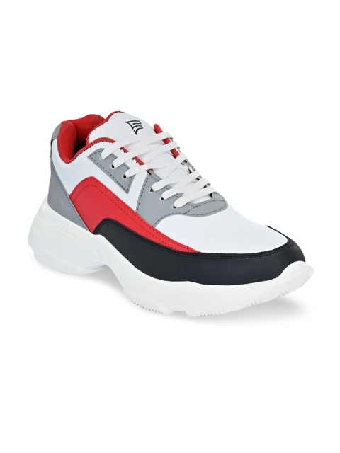 

Fentacia Men White & Red Colourblocked Lightweight Sneakers